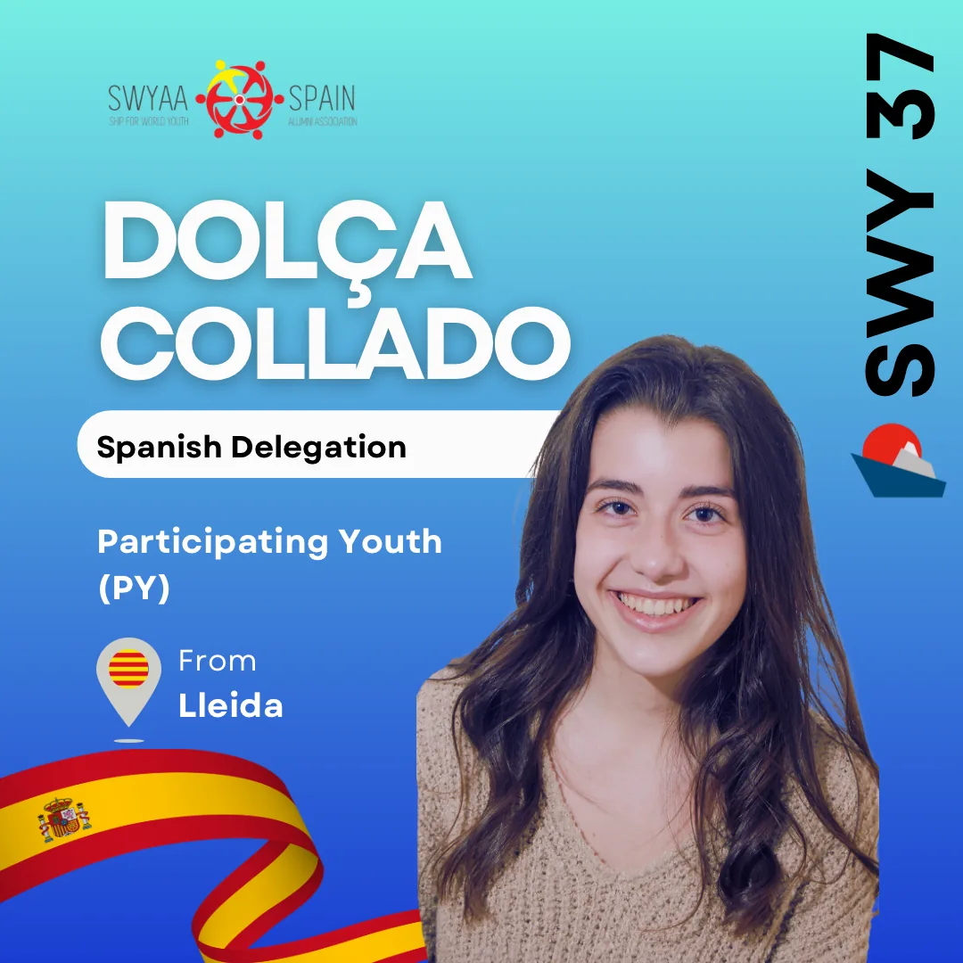 Introduction card for Dolça Collado, participating youth of the Spanish SWY37 delegation (Lleida)