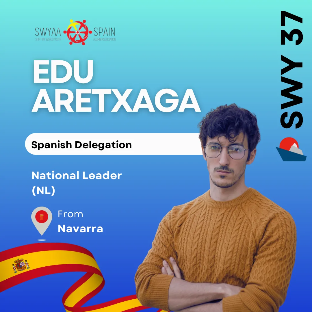 Introduction card for Edu Aretxaga, National Leader of the Spanish SWY37 delegation (Navarra)